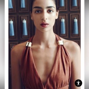 100% LINEN MIDI DRESS